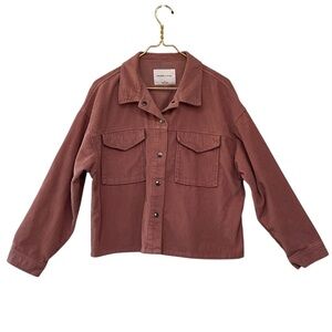 Celebrity Pink Elderberry Wide Wale Corduroy Cropped Jacket Large
